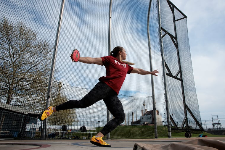 Stella Inman set a junior world deadlifting record for her weight class in March. She'll compete in the discus at the Penn Relays on Thursday.