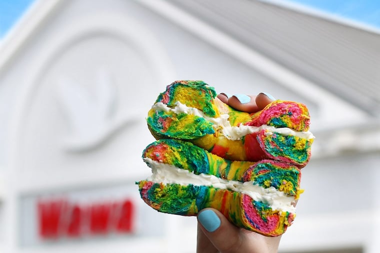 Among the new items that debuted Monday on Wawa's secret menu is the "Summertime Swirl" bagel.