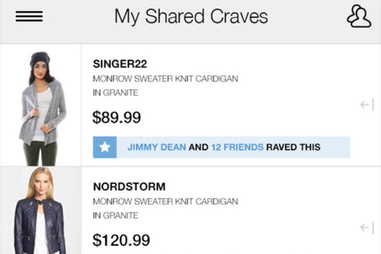 A screen grab of Cobrain, founded by a Phila. native, which promises to mine your e-mail inbox and determine what products you "crave."