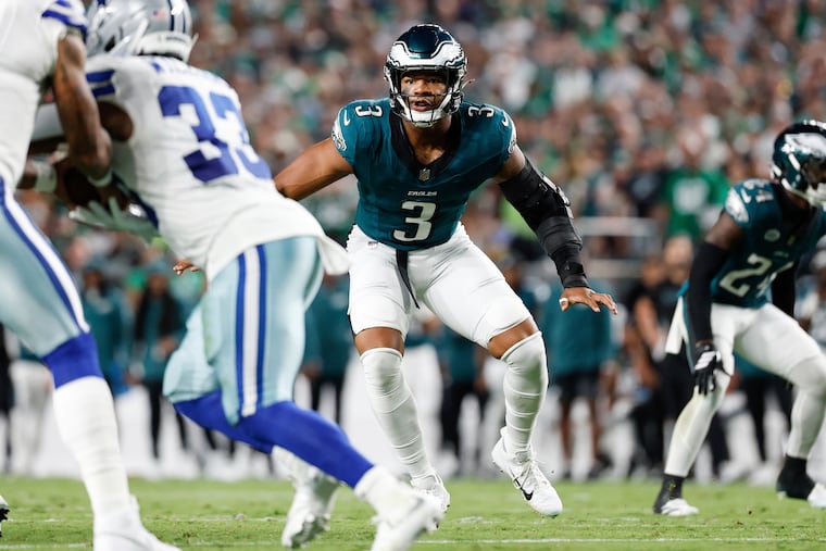 Eagles edge rusher Nolan Smith has two sacks this season.