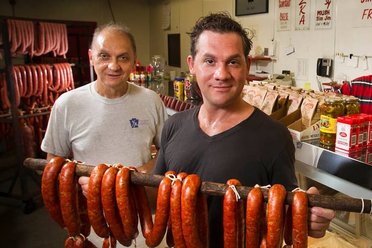 Ed Swiacki (left) with son Ed at Swiacki Meats in Port Richmond section of Philadelphia. Swiacki Meats has been serving the Polish community since 1950.