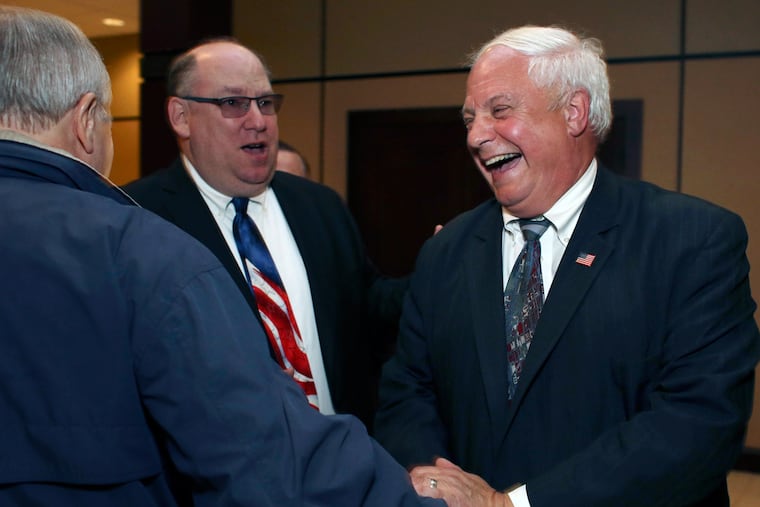Al Taubenberger greets supporters at the FOP headquarters in Northeast Philadelphia on Tuesday, Nov. 3, 2015. His election to City Council was certified by the City Commissioner's office on Nov. 23.