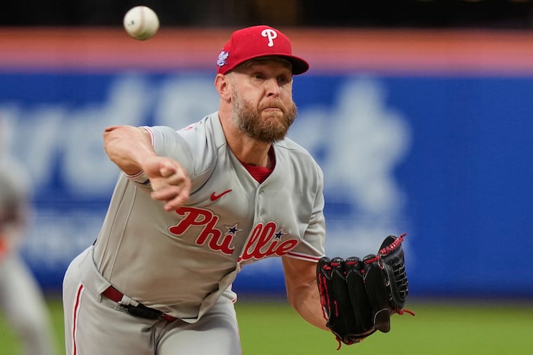 Philadelphia Phillies' Zack Wheeler pitches in the second inning of a baseball game against the New York Mets Friday, June 26, 2026, in New York.