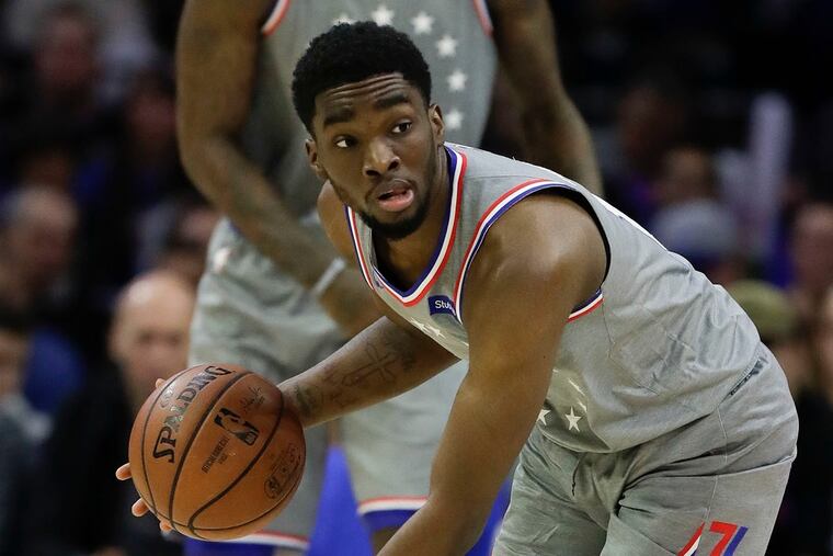 Shake Milton dribbling against the Wizards in November.