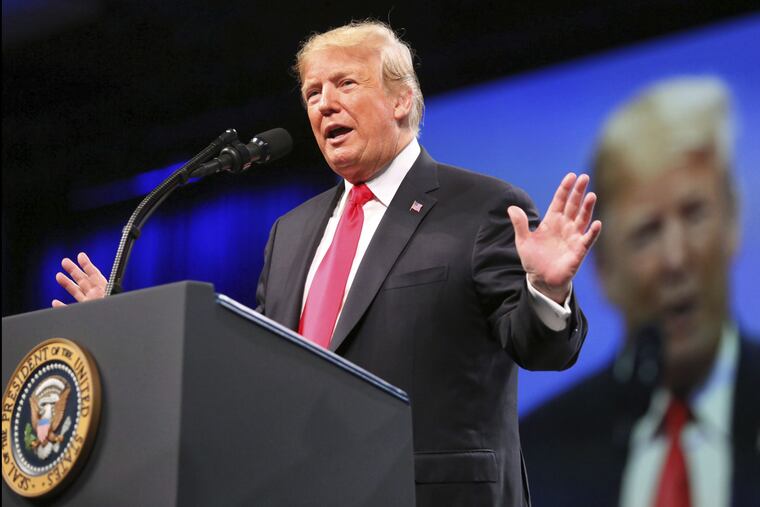 President Trump delivers remarks earlier this month at the International Association of Chiefs of Police, at the Orange County Convention Center, in Orlando.
