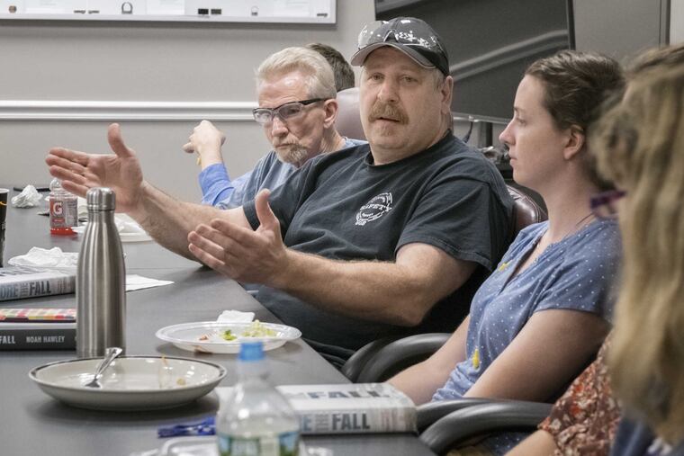 Tool and die machinist Rich Tutko says GGB's book club allows people to express their opinions. Here, he questions the protagonist's obsession with health.