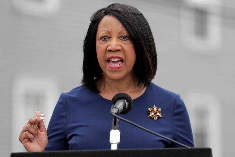 New Jersey Lt. Gov. Sheila Oliver speaks during a news conference in 2018. Her family announced her death Tuesday.