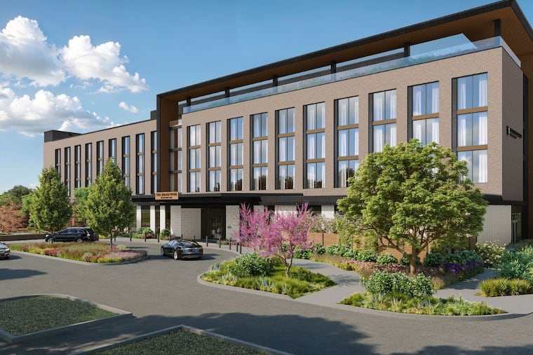 A rendering of The Brandywine, a new Marriott hotel being built in Radnor.
