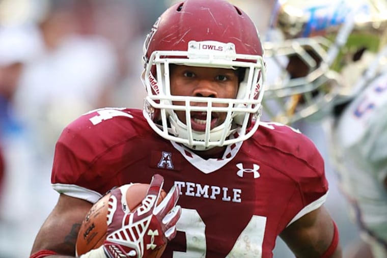 Temple's Jahad Thomas scores a touchdown against Tulsa. (David Swanson/Staff Photographer)