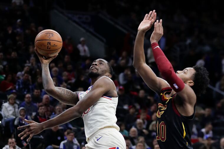 Sixers guard Shake Milton (left) looks like the team's starting point guard, depending on how the Sixers define Ben Simmons' role.