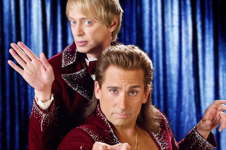 Steve Buscemi, left, as Anton Marvelton, and Steve Carell, as Burt Wonderstone, star in New Line Cinema’s comedy “The Incredible Burt Wonderstone,” a Warner Bros. Pictures release. The Steve Carell magician comedy will kick off the annual South by Southwest film festival in Austin, Texas on March 8. (AP Photo, Warner Bros. Pictures, John P. Johnson)