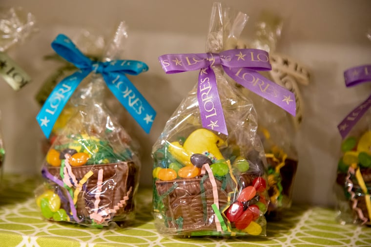 Peeps in a handmade Easter basket at Lore's Chocolates on South Seventh Street.