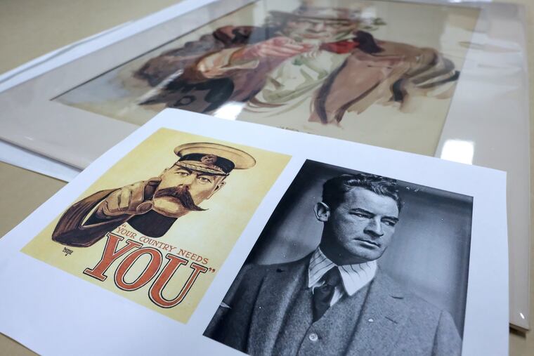 Illustrator James Montgomery Flagg used a British model to create the Uncle Sam recruiting poster, which is among thousands that have been digitized by the Smithsonian National Museum of American History. MUST CREDIT: Washington Post photo by Bonnie Jo Mount