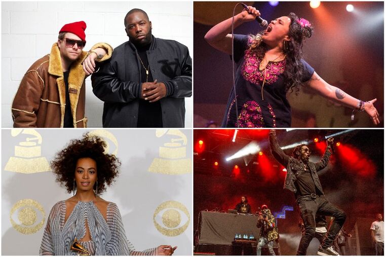 From top left: Run the Jewels, Downtown Boys, Solange, Migos. These are the acts to see at Made in America this weekend