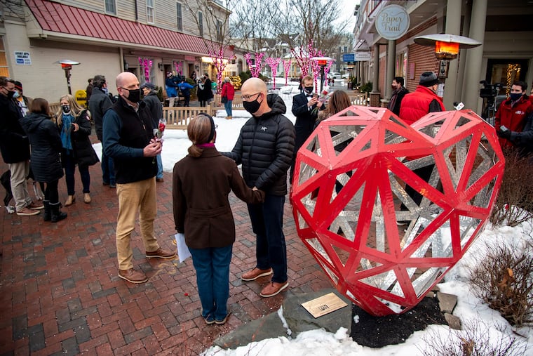 Wendy and Mike Coffman renew their vows during the annual "I Heart Haddonfield" event on Valentine's Day Sunday in Haddonfield. They've been married for 19 years.