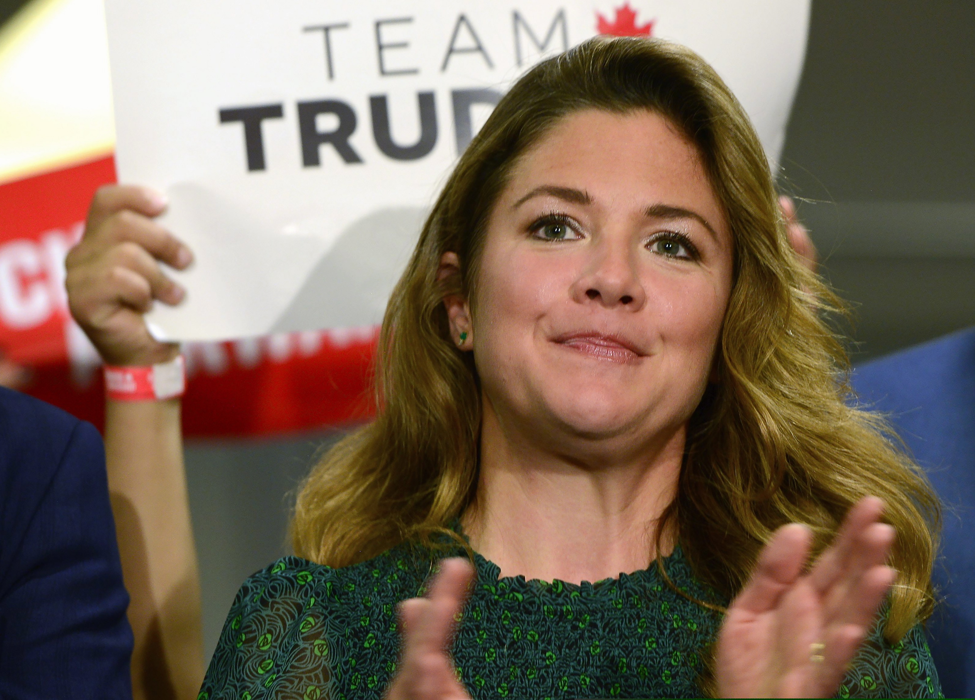 Sophie Gregoire Trudeau at a rally for her husband in October 2019.