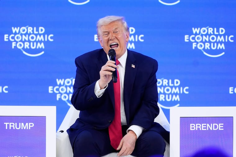President Donald Trump speaks during the annual meeting of the World Economic Forum in Davos, Switzerland, Wednesday.