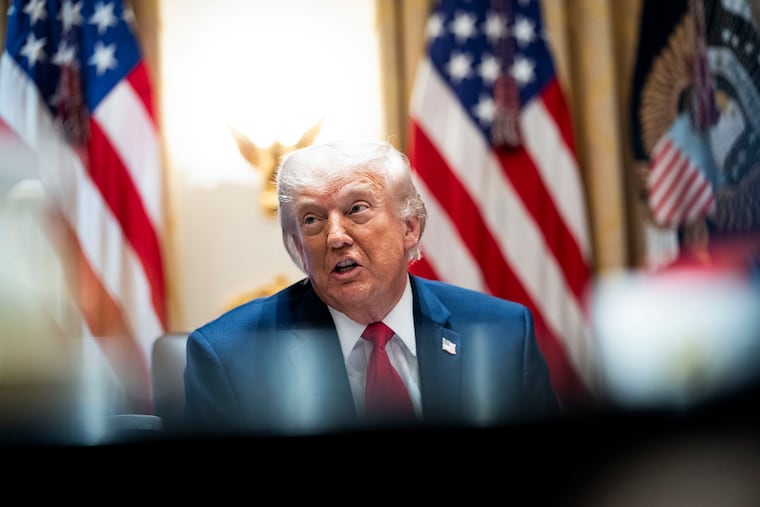 President Donald Trump speaks during a meeting with his Cabinet in the Cabinet Room of the White House in Washington, May, 27, 2026. Over the past two decades, Iran repeatedly threatened to close down the Strait of Hormuz — President Trump underestimated Iran’s ability to do so. (Doug Mills/The New York Times)