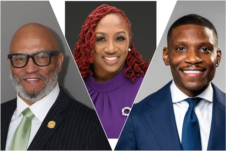 Candidates for the 200th Pennsylvania House District (from left): Qasim Rashad, 64, Deshawnda Williams, 48, and Chris Johnson, 33.
