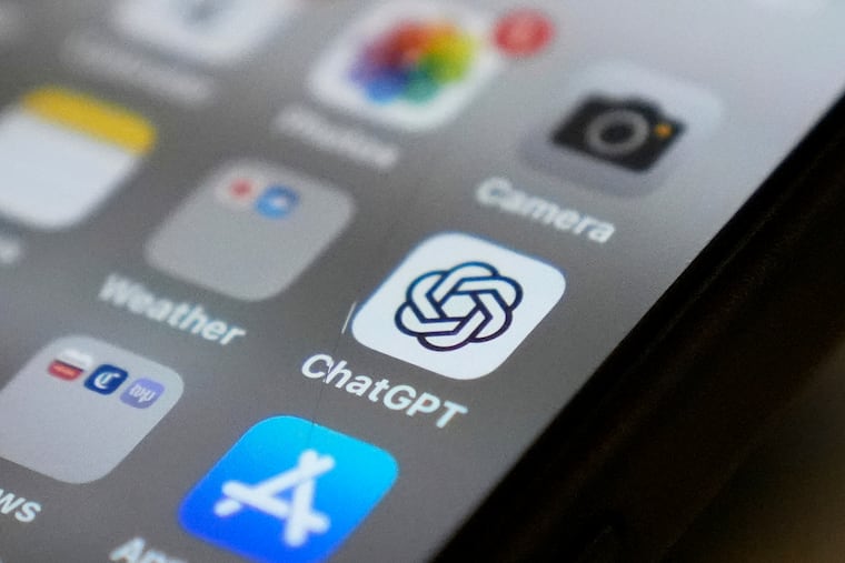 The Chat GPT app icon is seen on a smartphone screen. About a quarter of Gen Z and millennial adults who looked for financial advice in the past year went to AI, compared to 16% of Gen Xers and just 7% of baby boomers.