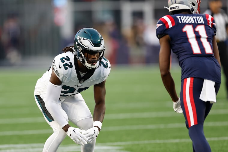 Kelee Ringo is competing with veteran Adoree' Jackson for the starting outside corner spot vacated by Darius Slay.