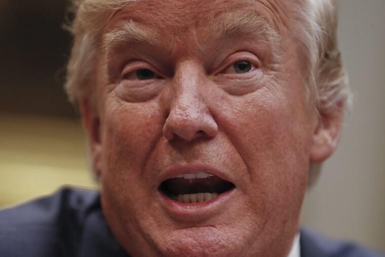 Presidentd Trump speaks during meeting with House and Senate Leadership in the Roosevelt Room of the White House on Tuesday.