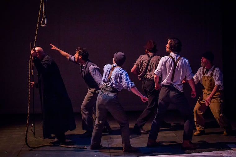 The cast of "Moby-Dick," through April 14 at the Hedgerow Theatre Company.