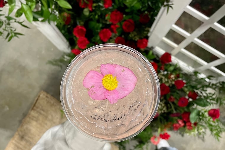 Floral gin cocktails are some of the dining options at the Philadelphia Flower Show.