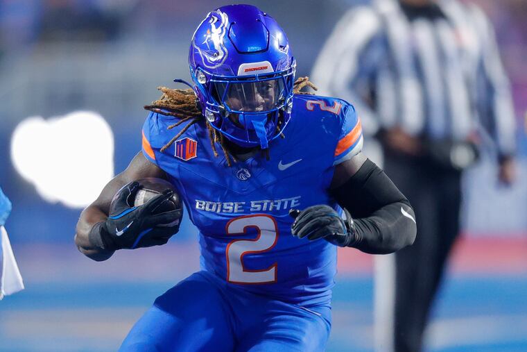Boise State running back Ashton Jeanty has 2,497 yards and 29 touchdowns on 344 carries this season.