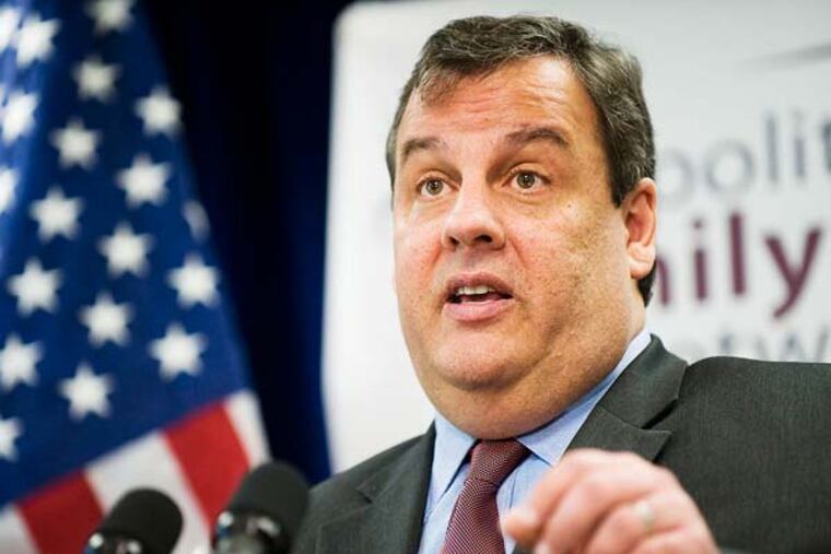 Gov. Chris Christie holds a news conference at the Metropolitan Family Health Network in Jersey City, N.J., on Monday, March 4, 2013, where he touted his decision to expand Medicaid as part of the Affordable Care Act, also known as Obamacare. (AP Photo/The Jersey Journal, Reena Rose Sibayan)