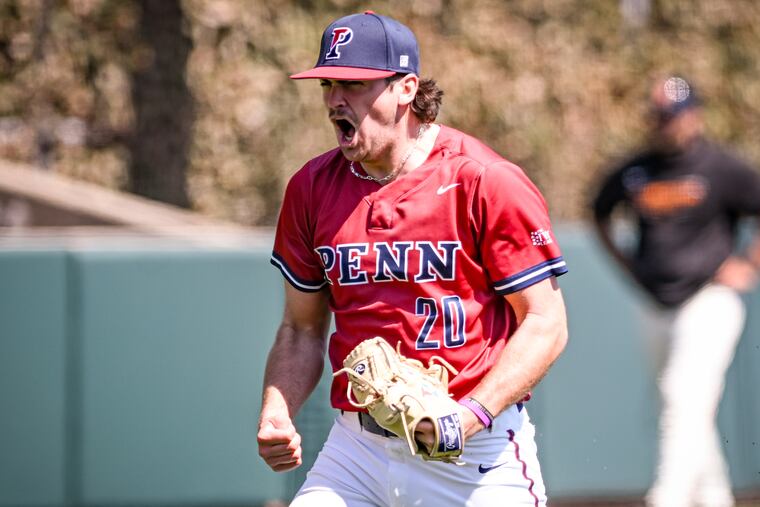 Penn baseball has been propelled by the reliable pitching of Cole Zaffiro and Ryan Dromboski (above).