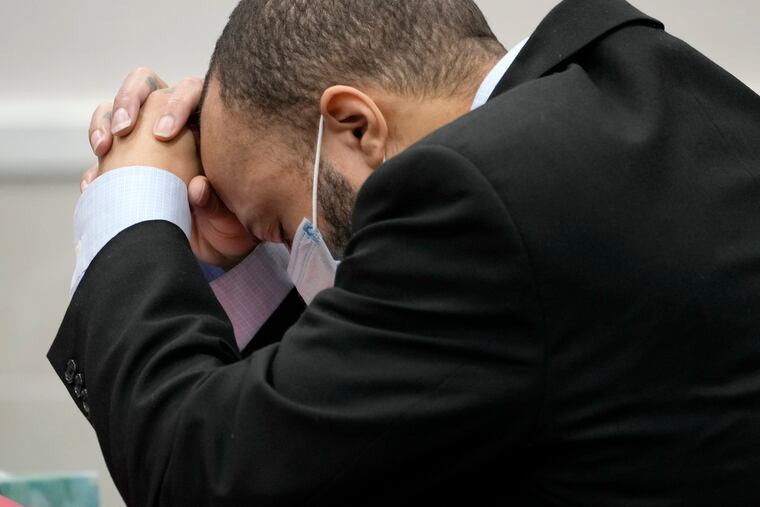 Darrell Brooks reacts as the guilty verdict is read during his trial in a Waukesha County Circuit Court in Waukesha, Wis.