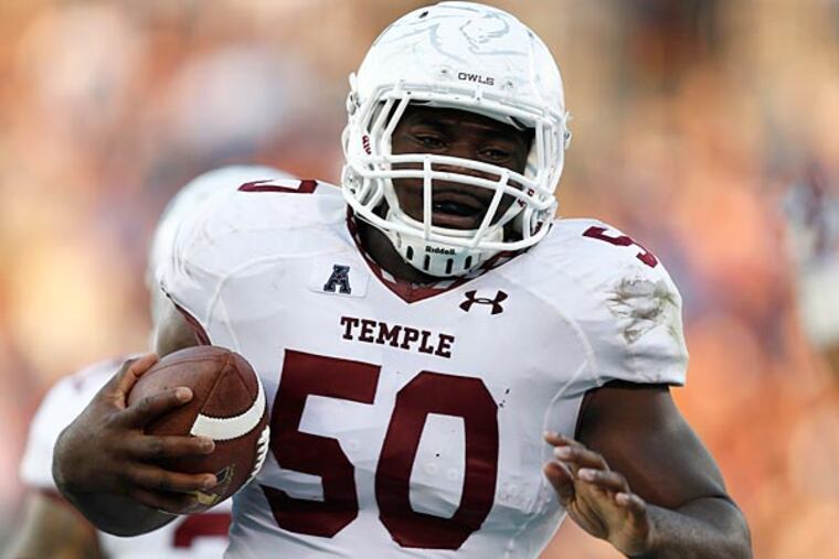 Temple defensive lineman Praise Martin-Oguike.