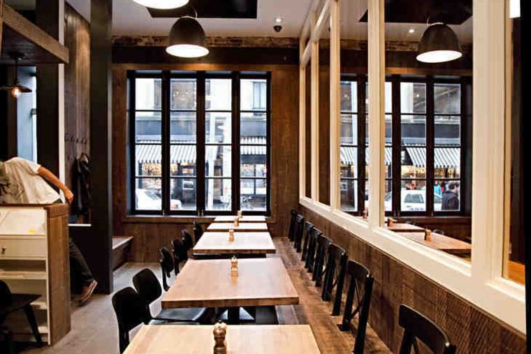 The banquettes' seat backs are adjustable at Scott Swiderski's Corner at 102 S. 13th St. in Center City. There's a comfy lounge upstairs.