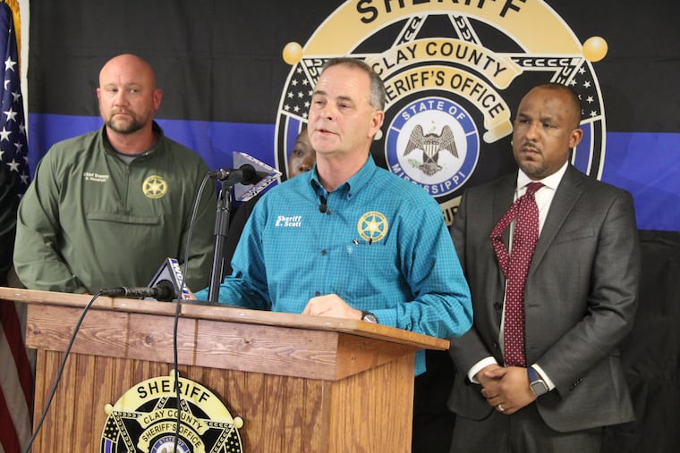 Clay County Sheriff Eddie Scott speaks during a news conference in West Point, Miss., on Saturday, Jan. 10, 2026, after Friday night shootings at three locations left six people dead.