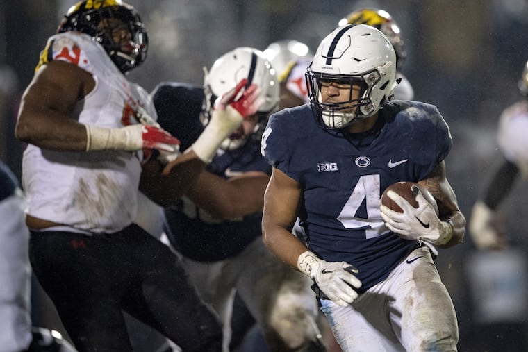 Penn State's Ricky Slade, shown here running against Maryland last year, is one of the four running backs the Nittany Lions will utilize Friday night.