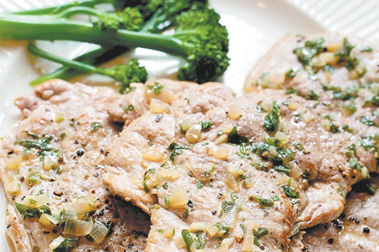 Pan-Seared Pork Tenderloin With Tarragon. (Photo for The Washington Post by Deb Lindsey)