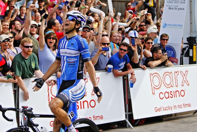 FILE photo shows Kiel Reijnen, winner of the men's race in the Parx Casino Philly Cycling Classic. Sports betting is expected to officially launch at Parx Casino, in Bensalem, on Jan. 10.