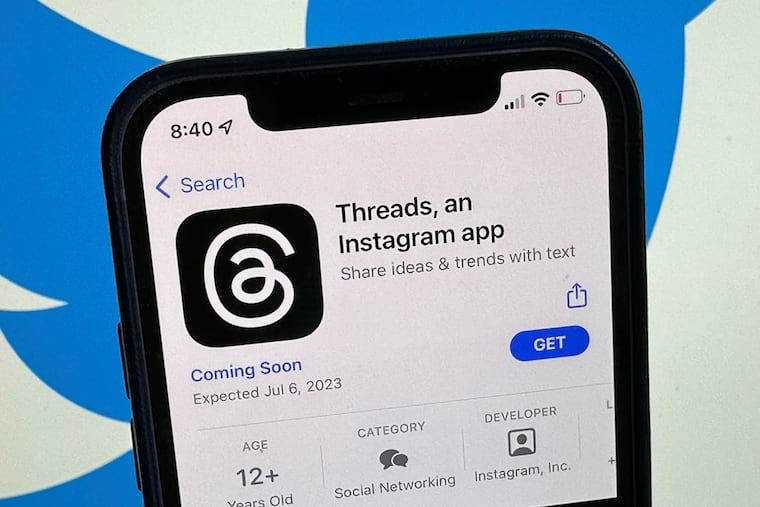 The announcement of the social media app 'Threads' is displayed in Apple's U.S. App Store.
