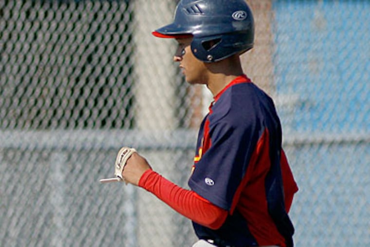 Senior centerfielder Augusto Ortega played in the leadoff slot in Frankford's win. (Yong Kim/Staff Photographer)