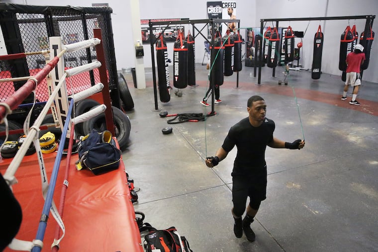 Charles Brewer Jr. jumps rope at Champs Gym in Delran.