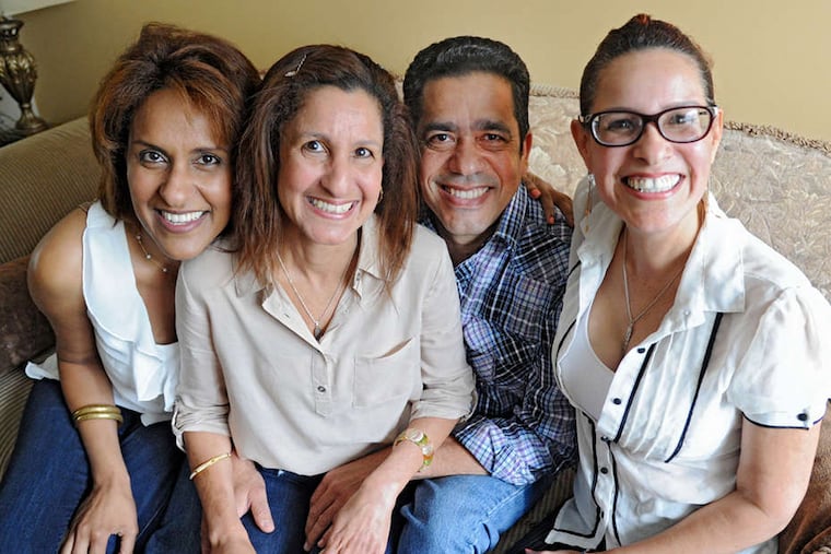 The Caceres sisters (from left) Walfa, Esperanza, and Fanny, along with Esperanza's husband, Ramon Melo, all lost jobs in the recent casino closings.