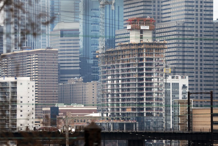 The PMC Property Group's Riverwalk apartment development under construction in 2020, one of the new batch of towers that have added thousands of units to Center City.