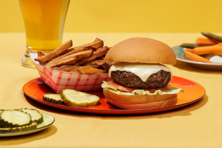 The burger from Fountain Porter photographed in the Philadelphia Inquirer studio on Wednesday, Jan. 29, 2025 in Philadelphia.