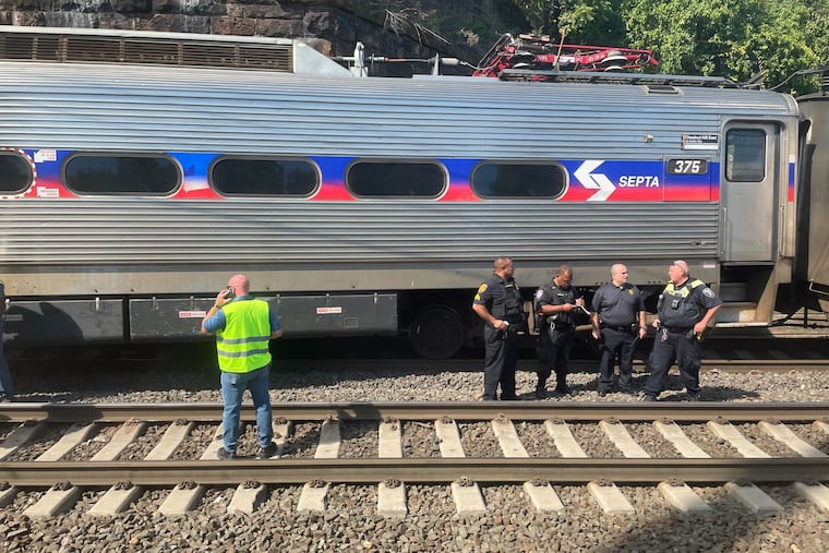 A SEPTA train derailed in Trenton on Wednesday.