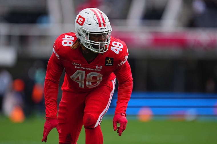 Andre Mintze, a Philly native and former Imhotep standout, is tied for third in the UFL in sacks.