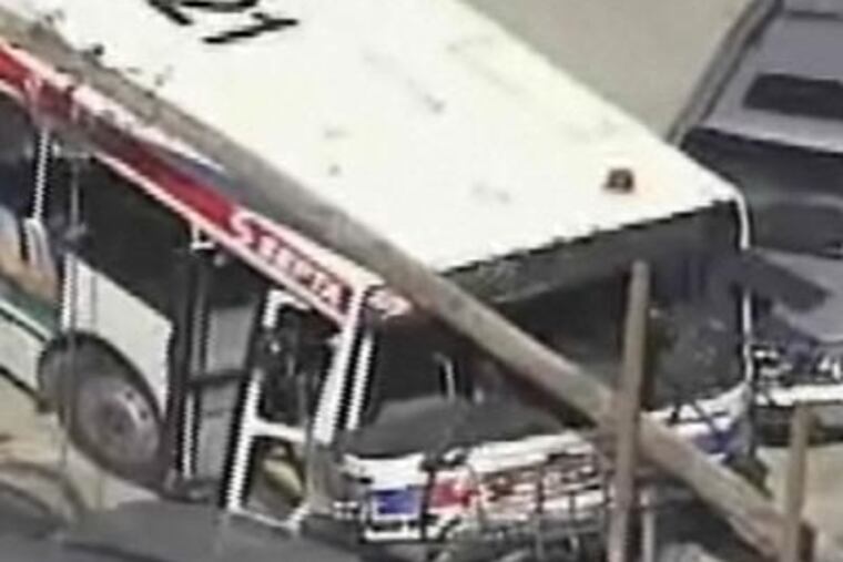 A 16-year-old boy is in custody after taking this SEPTA bus for a joyride this morning. He crashed into 15 vehicles, and wanted to practice for his drivers test, according to police. (Fox29)