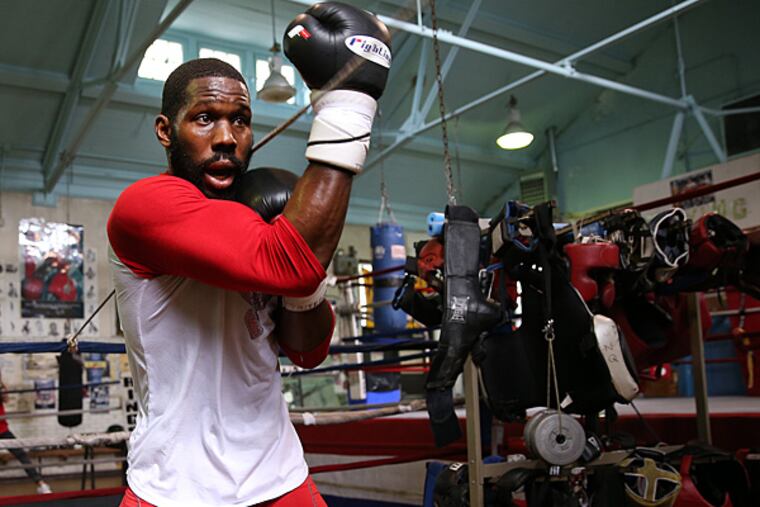 Heavyweight boxer Bryant Jennings works out at the ABC Recreation Center in North Philadelphia on July 16, 2014. (David Maialetti/Staff Photographer)