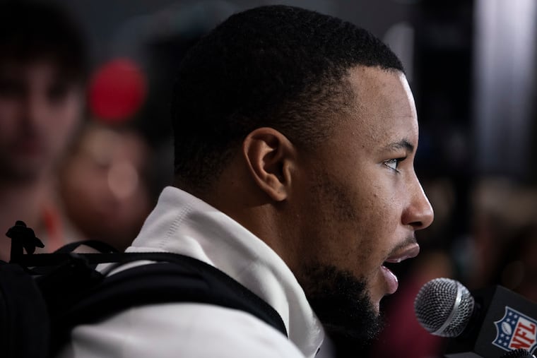 Saquon Barkley said his swim celebration on his second touchdown against the Rams goes back to his days at Penn State.