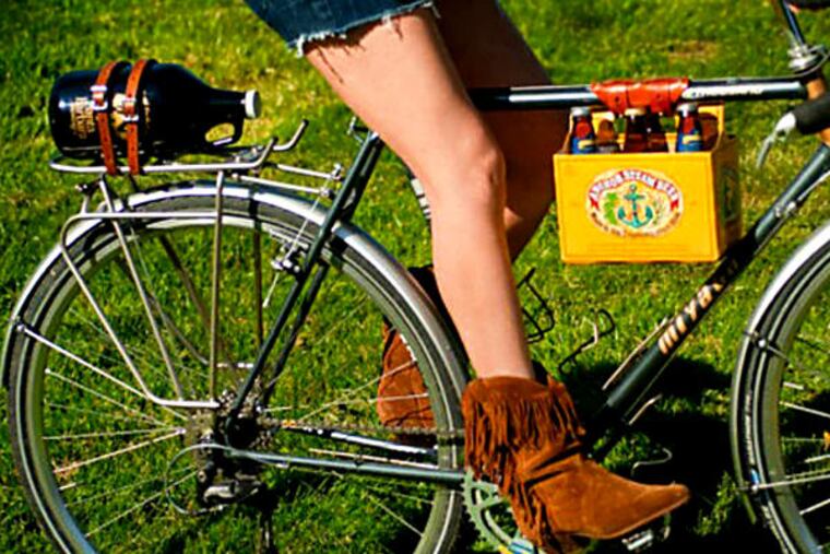 A 6 Pack Frame Cinch ($24, etsy.com) is an easy way to carry pints back home on the bicycle's crossbar.